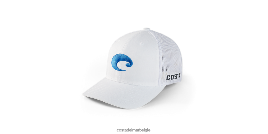 accessoire zijn Costa Del Mar unisex Flex-fit logotrucker wit 8VFDF707