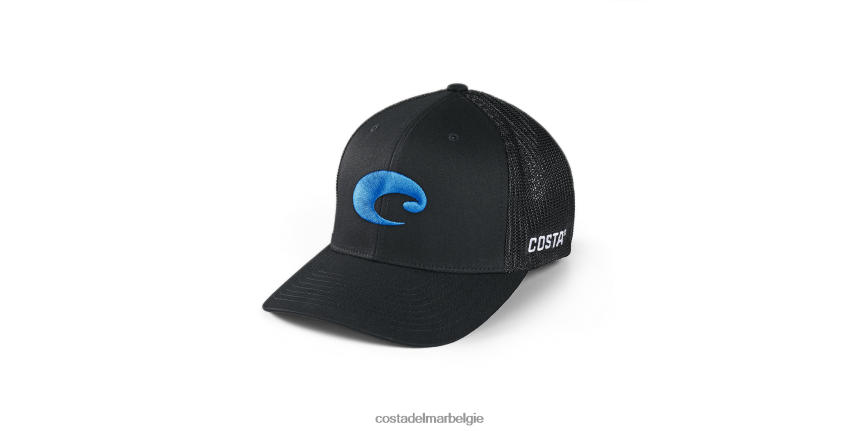 accessoire zijn Costa Del Mar unisex Flex-fit logotrucker zwart 8VFDF708