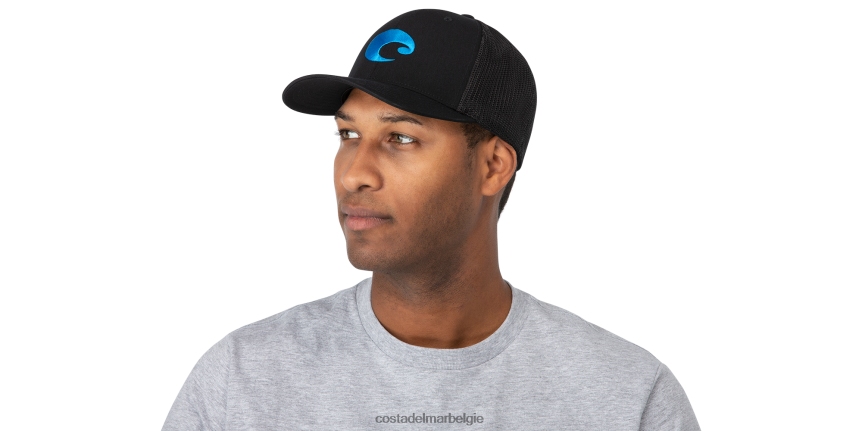 accessoire zijn Costa Del Mar unisex Flex-fit logotrucker zwart 8VFDF708