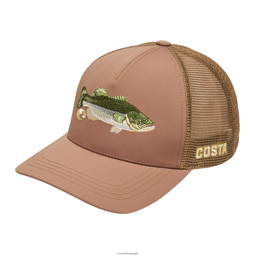 accessoire zijn Costa Del Mar unisex bas gestikte trucker bruin werken 8VFDF683