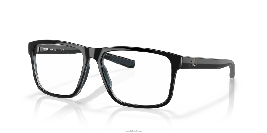 bril zijn Costa Del Mar unisex oceaanrug 600 zwart/rook/blauwgroen kristal 8VFDF357