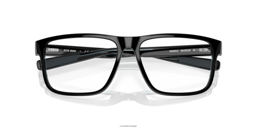 bril zijn Costa Del Mar unisex oceaanrug 600 zwart/rook/blauwgroen kristal 8VFDF357