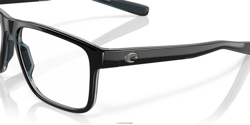 bril zijn Costa Del Mar unisex oceaanrug 600 zwart/rook/blauwgroen kristal 8VFDF357