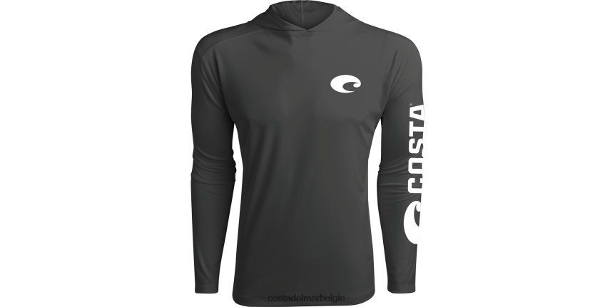 kleding zijn Costa Del Mar Heren technisch met capuchon grijs 8VFDF441