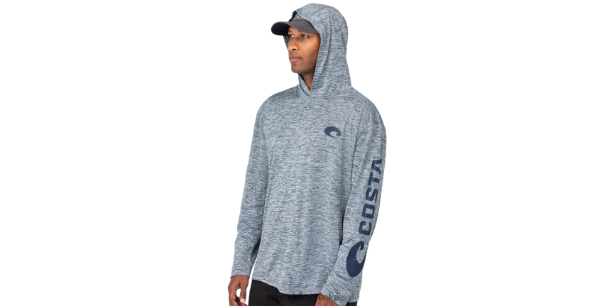 kleding zijn Costa Del Mar Heren technisch met capuchon grijs 8VFDF441