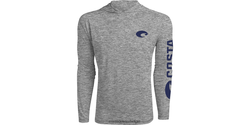kleding zijn Costa Del Mar Heren technisch met capuchon grijs gemêleerd 8VFDF444