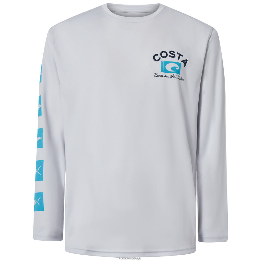 kleding zijn Costa Del Mar Heren technische banner ls parel grijs 8VFDF448