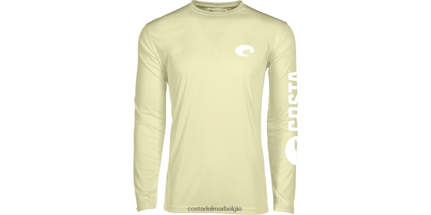kleding zijn Costa Del Mar Heren technische bemanning bleek geel 8VFDF436