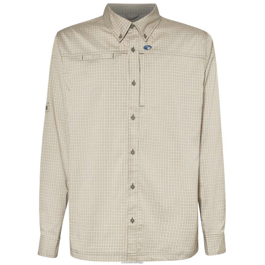 kleding zijn Costa Del Mar Heren visser tech button-down plaid mos 8VFDF459