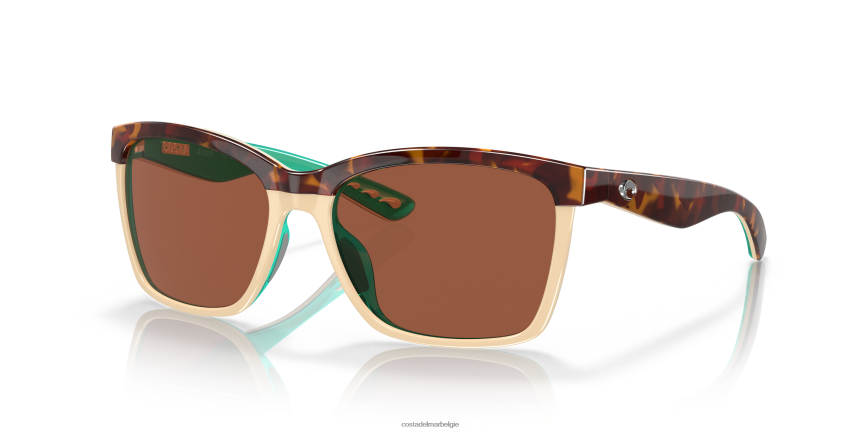zonnebril zijn Costa Del Mar vrouwen anaa glanzende retro schildpad/crème/mint 8VFDF887